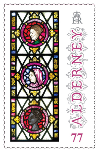 77p Stamp Anne French Stained Glass Windows